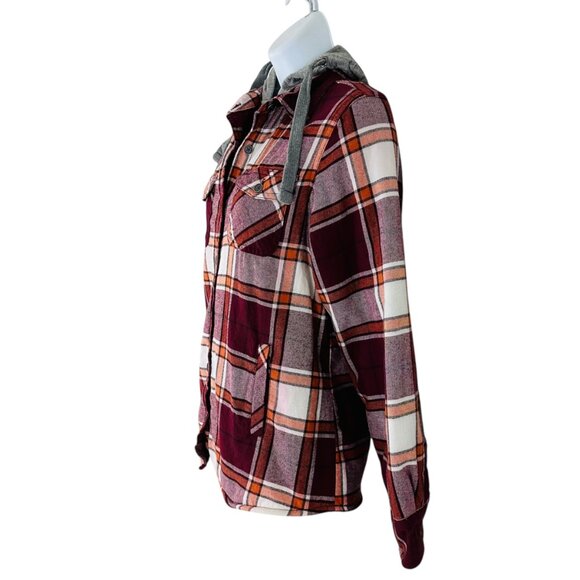 Natural Reflection Women's Size M Plaid Flannel Fleece Red Shirt Jacket Shacket - Picture 2 of 7